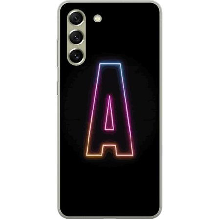 Yhteensopiva Puhelinkuori Samsung Samsung Galaxy S21 FE 5G Minimalistinen neonkirjain A sateenkaarenvärisessä valossa mustaa taustaa vasten modernis