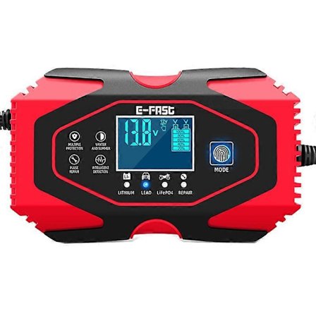 E-FAST zyx-J40 12V/24V 7-Trinns Bil Motorsykkel Batterilader Bly-syre Litium Batterilader