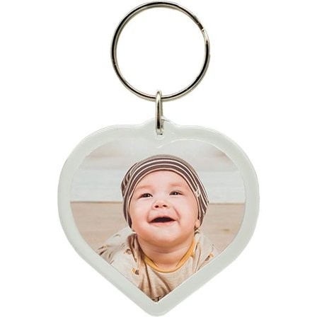 Avaimenperä sydämen muotoinen valokuvalla - Mukautettava - Wit