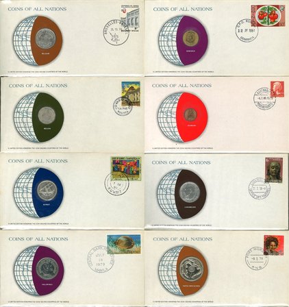 Hele verden - Samling af 88 møntbreve i 2 ringbind