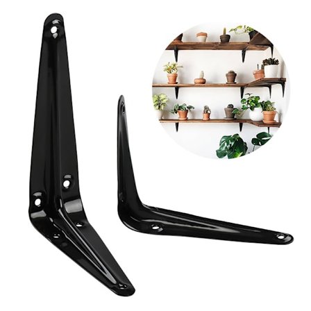 Seinälle kiinnitettävät hyllynkannattimet Metallileimattu konsoli Kulmatuki