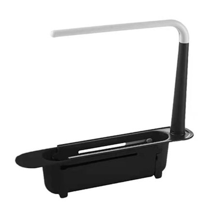 Justerbar teleskopisk vaskestativholder avløpsbrett med drenerbar base for kjøkken og bad