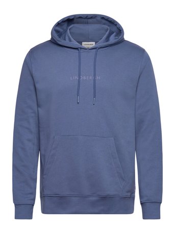 Lindbergh Logo Chest Print Hoodie Sweat - Blue - XXL