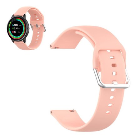 22mm Universal silicone sports watch band - Light Pink / Size: S