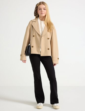 Lindex Jacket Trench Cropped - Beige - 140