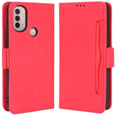 Modernt Motorola Moto E30 / Motorola Moto E20 / Motorola Moto E40 fodral med plånbok - Röd