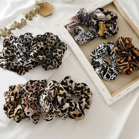 Chiffon Elastic Hairbands Leopard Snake Dot Print Ponytail Hair Scrunchies Elastic Hair Ties Rope Women Girls hair Accessories