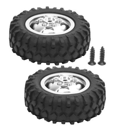 2 st Lastbilshjul Gummidäck 55 mm Diameter Aluminiumlegering Passar WPL D12 1/10 RC Bil Silver