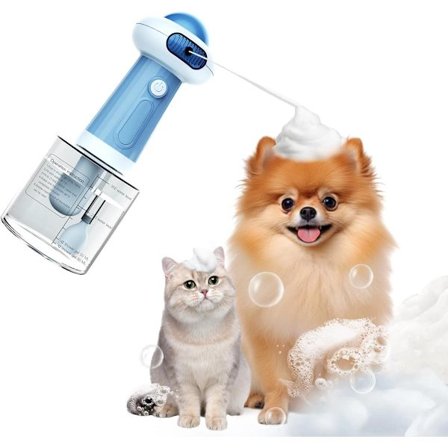 Elektrisk hundebad bruser med automatisk sæbedispenser genopladelig shampoo skummer kæledyrs boblemaskine blå til hunde