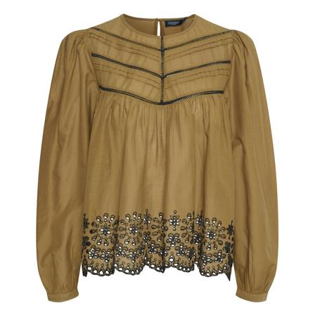 Soaked in Luxury SLDicte Blouse LS , Bruin , Dames , Maat: M