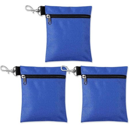 3 stk. Golf Tee Taske, 17x14cm Golf Pung med Lynlås Golf Tilbehørstaske med Metal