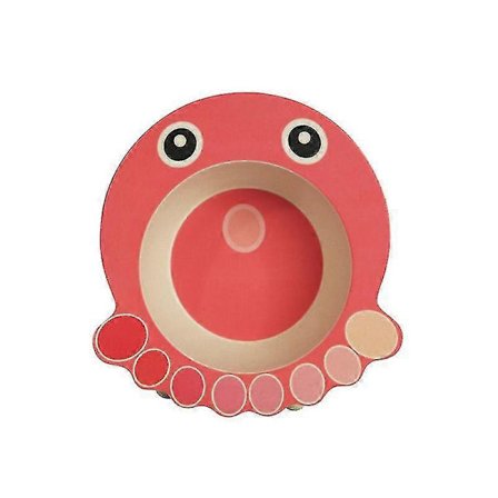 Julebordsservise i miljøvennlig bambusfiber, uknuselige tallerkener, dyreskål for barn, småbarn, baby, blekksprut RQS