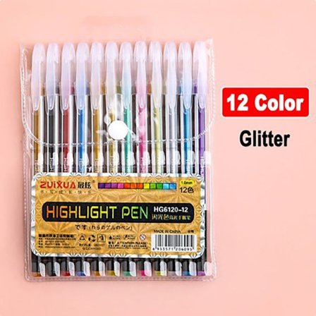 Highlighter Geelikynä Värillinen Neutraali Kynä 12 VÄRIÄ 12 VÄRIÄ