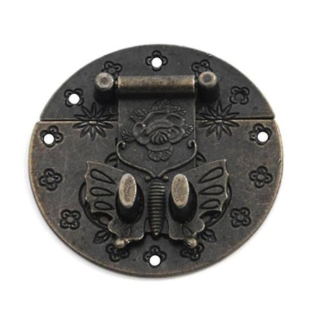 Vintage Dekorativ Hasp Zink Legering Rund Lås Spænde Til Hjem Kontor Butik