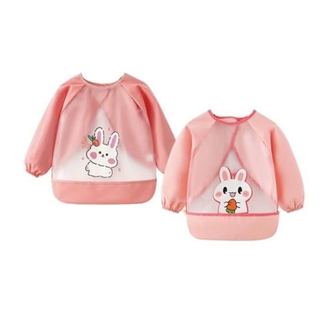 Baby Langærmet Hagesmække, 2 Stykker Baby Hagesmæk Forklæde, Lege Forklæde, Unisex Hagesmæk, til Baby 6 Måneder til 3 År