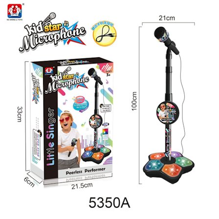 Børne Karaoke Mikrofon Legetøj – Lysende Stativ til Forældre-Børn Leg