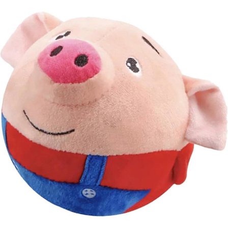 Aktivt Bevægeligt Plustøj til kæledyr, Interaktivt Hundelegetøj, Tegneserie Gris Plustøj Bevægelig Hundebold, Hoppebolde til Små Hunde for at Holde 