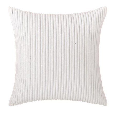 Set med 2 randiga manchester kuddfodral mjuka kuddfodral för soffa (20 tum, vit)