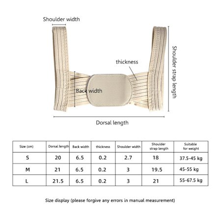 Åndbar kravebensholdningskorrektion Praktisk siddestillingskorrektionsbælte Øvre ryg nakke sele sundhedspleje