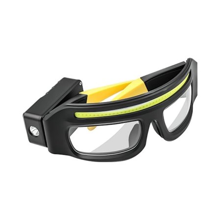 LED briller genopladelige forlygtebriller med bevægelsessensor og berøringskontrol, oplyste briller til løb, camping, fiskeri, cykling, vandring (Gul)