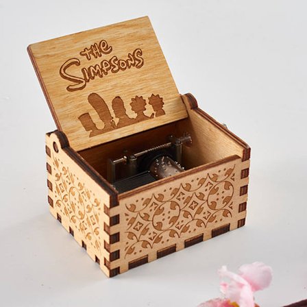 Primær farve Simpson håndlavet træ musikboks 6,4 cm * 5,2 cm * 4,2 cm