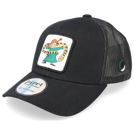 Pippi Longstocking - Kids Pippi Snake Black Trucker Trucker Black Cap - @ Hatstore