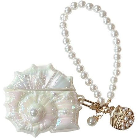 Fodral för Airpods 4, Vackert Intressant Kreativt Glitter 3D Snäckskal Hörlursskydd för AirPods 4 Hörlursskydd för Flickor Kvinnor