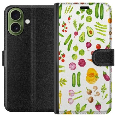 Kompatibelt Lommeboketui til Apple iPhone 17 Grønnsaks mønster grønnsaker avocado agurk tomat brokkoli gulrot kjøkken plakat sunn mat design utskrift