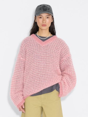 Boxy Mohair V-Neck Sweater