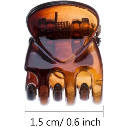 *Mini hårspännen i plast för flickor och kvinnor - Svart och brunt*