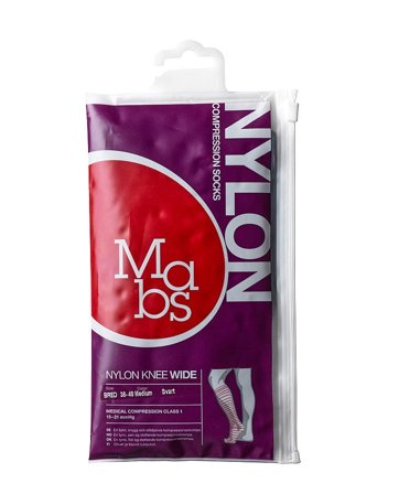 Mabs Nylon Knæstrømpe Wide Sort Sand M, Tøj & Bolig, Strømper, Knæstrømper