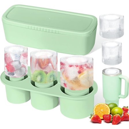 Isbittskuffe for Stanley Cup, Silikon Isbittsmaker med Lopp for 30-40 oz Tumbler, for Kjøling av Whiskey, Cocktails, D