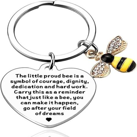 Nøglering med bi, bi-gaver til kvinder, bi-nøglering, afskedsgave til kolleger, nøglering til at takke venner