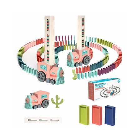 Rosa Domino-tog lekesett med lyd for barn