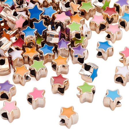 Star Spacer Beads Pläterade Star Spacer Beads Emalj Celestial