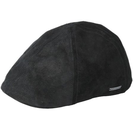 Stetson - Svart flatcap Keps - Texas Pig Skin Black Flat Cap @ Hatstore