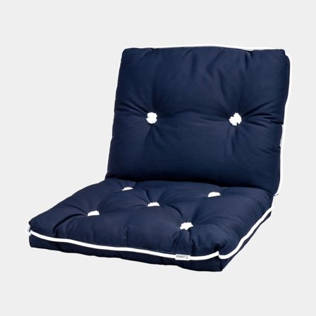 Cuscino per barca con kapok Moory, 45 x 76 x 8 cm, blu marino, doppio