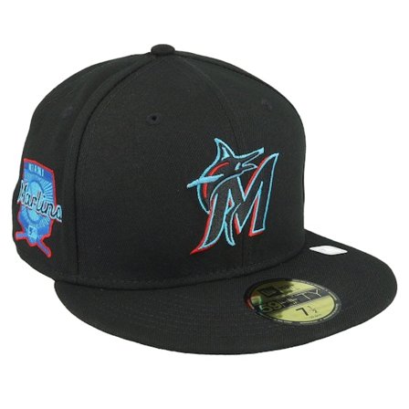 New Era - MLB Nero fitted Cappellino - Miami Marlins 59FIFTY Fathers Day 23 Black Fitted @ Hatstore