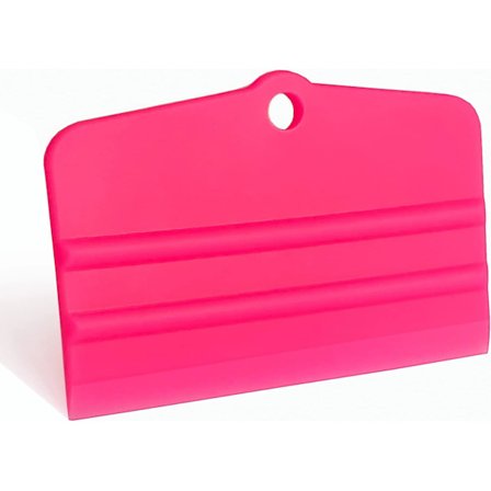 Rosa liten squeegee myk silikon vannvisker for påføring av malingsbeskyttelsesfilm, vindusfilm og kjøkkenvask, speilrengjøring, 11cm x 7.5cm