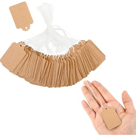 200 kpl - Hintalaput - 3*4,8 cm - Kraft-pahvilaput - Vaatelaput - Paperiset hintalaput - Monitoimilappu - Korulaput - Lahjalaput