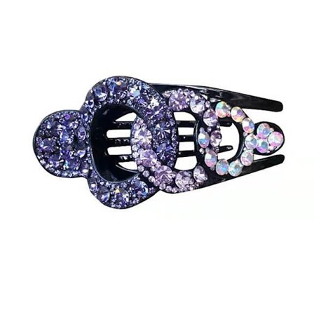 12,5 cm geometrisk strass kvinnors hårnål hårklo stort strass hårklämma mode hårtillbehör, 1 st - lila