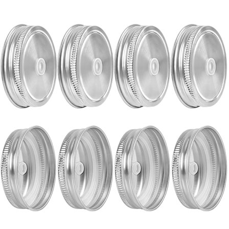 Mason burklock, 8 st 70 mm vanlig mun Mason burklock med sugrörshål Läckagesäkra konserveringslock i rostfritt stål Rostfria burklock