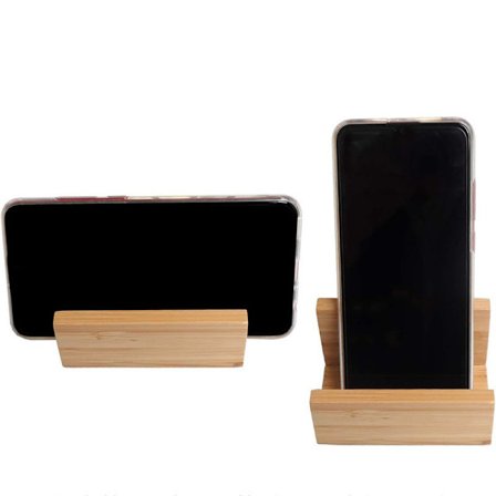 2-pak Bambus Træ Skrivebordsdisplaystativ til Visitkort, Robust Visitkortholder til Kontorbord Bordplade Organizer