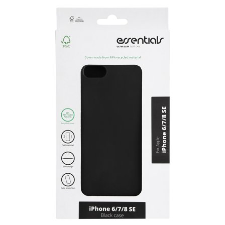 Essentials iPhone 6/7/8/SE (2020/2022) recycled TPU cover,blk