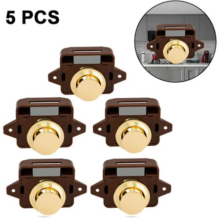 Trykknapplås Trykkdørlåsknappsett - 5 stk Nøkkelfri for Garderobe Skapdør Båt Hesteboks Bobil, stil 3