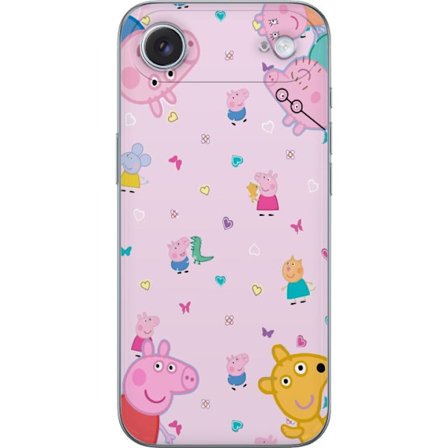 Kompatibel Mobilcover til Apple iPhone 17 Air Peppa Gris med en baby i armene, morgris motiv i farverig og blød børneillustration med hjerter