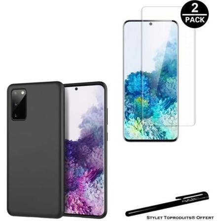 2 gennemsigtige hærdet glas beskyttelsesfilm + 1 sort beskyttelsesskal til Samsung Galaxy S20 med Stylus Toproduits