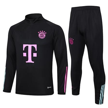 Säsong 23-24 Bayern hemmatröja med långärmad tröja set för barn med långärmad set för vuxna svart 2 M black 2 M