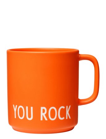 Favourite Cup With Handle Orange Design Letters