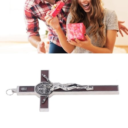 Jesus Kristus Kors, Katolsk Jesus Kors Væghængning Metal Kors Vedhæng til Stue Soveværelse Døråbning S